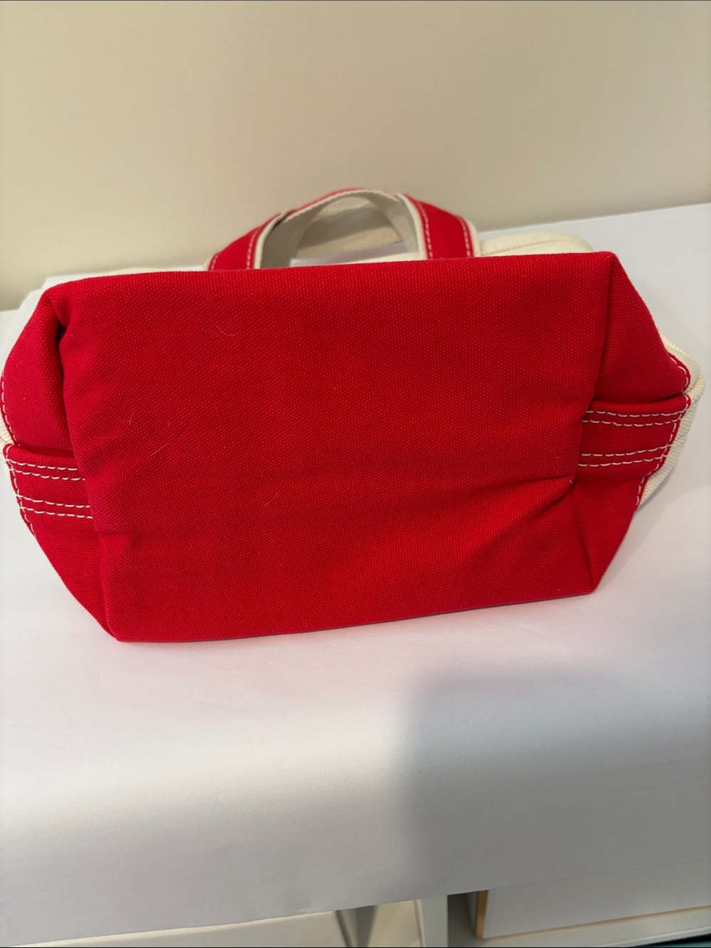 Lands' End Canvas Tote in Cream with Red Accents - Picture 5 of 5